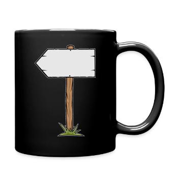 Rustic wooden sign - Full Colour Mug - black - Right