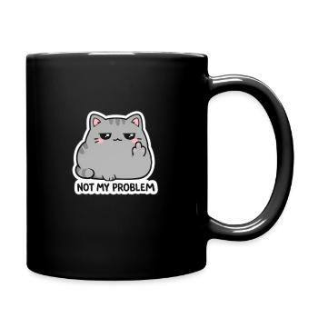 Autocollant pour chat ce n’est pas mon problème - Mug uni - noir - Droite