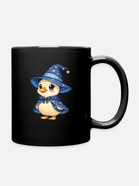 Küken im Zauberhut und Cape - Tasse einfarbig - Schwarz