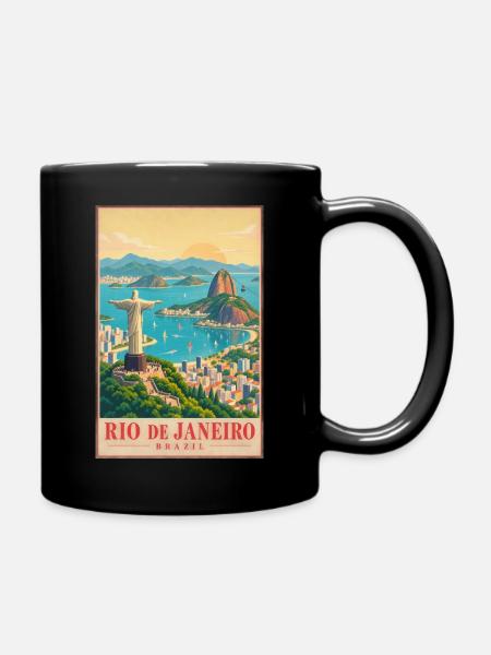 Rio de Janeiro Panorama - Tasse einfarbig - Schwarz