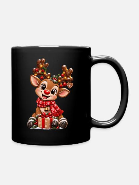 Rentier - Tasse einfarbig - Schwarz