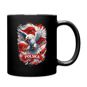 Dynamischer polnischer Adler – Stolz & Ehre - Tasse einfarbig - Schwarz - Rechts
