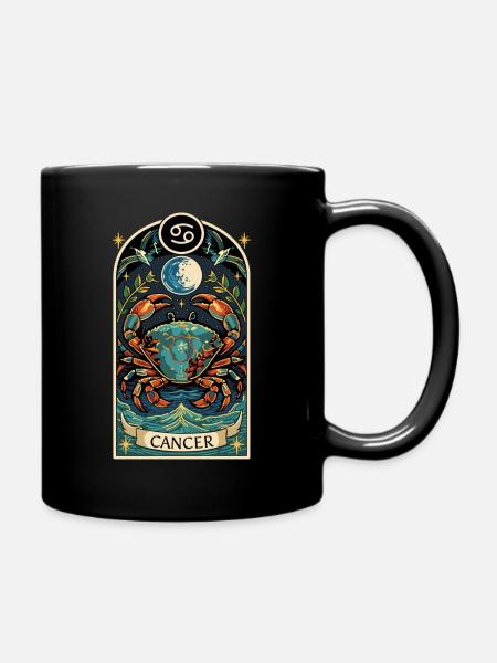 KREBS-Tierkreiszeichen - Tasse einfarbig - Schwarz