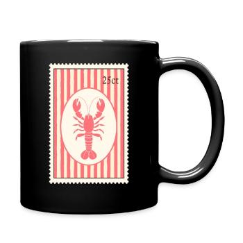 25 Cent Hummer – Maritime Briefmarke - Tasse einfarbig - Schwarz - Rechts