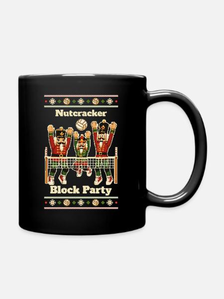 Volleyball Weihnachten Nussknacker Ugly Christmas - Tasse einfarbig - Schwarz