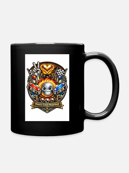 Flammenherz Flipper Pinball - Tasse einfarbig - Schwarz