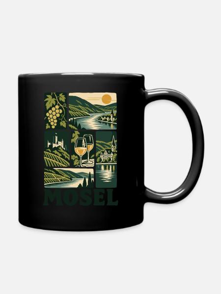 Mosel Germany Wine Region - Tasse einfarbig - Schwarz