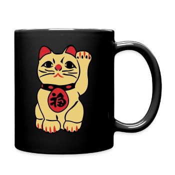 maneki neko - Full Colour Mug - black - Right