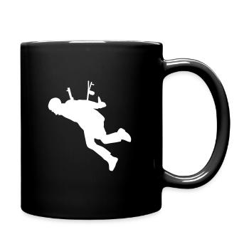 Paragleiter startet - Tasse einfarbig - Schwarz - Rechts