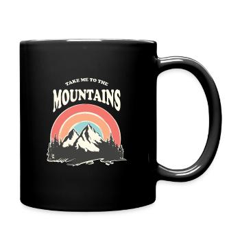 Take Me To The Mountains, Retro Vintage 70s, Hike - Full Colour Mug - black - Right