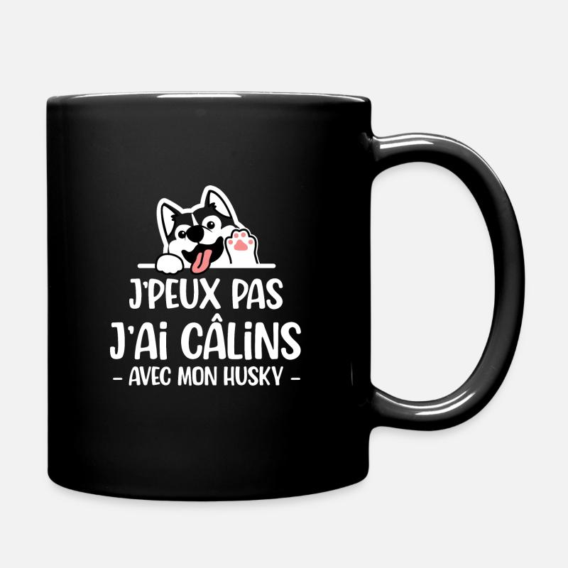Husky cadeau drôle chien mignon - Mug uni - noir