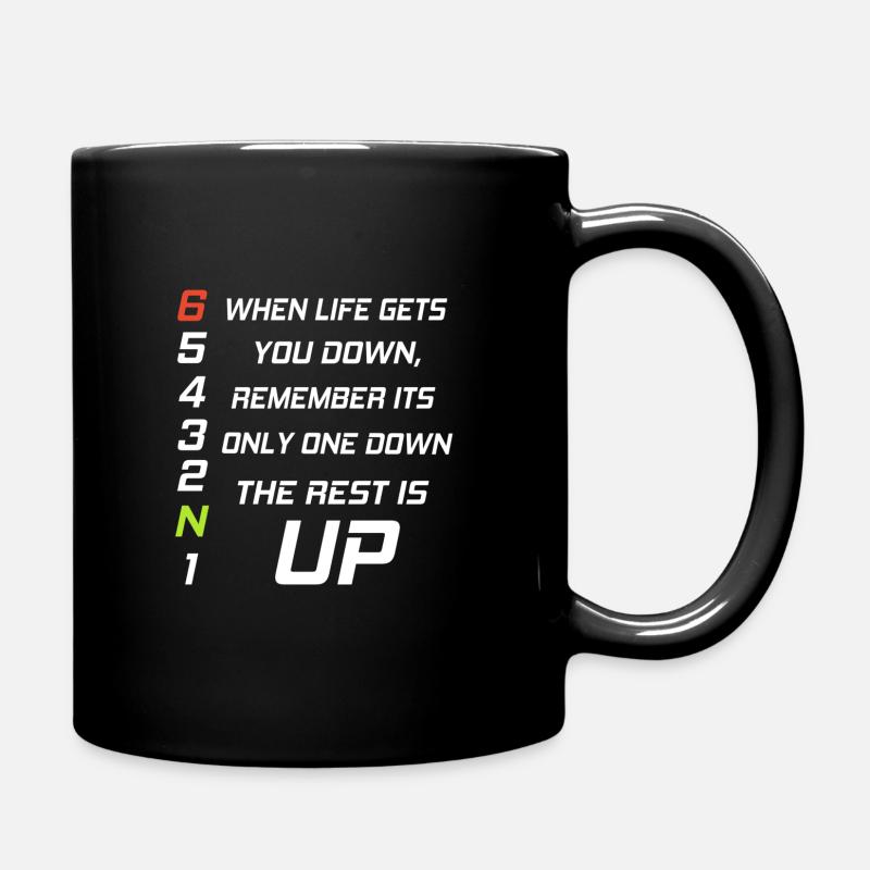 Motorcycle - when life gets you down remember - Full Colour Mug - black