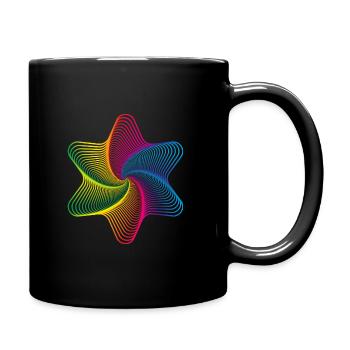 Étoile - illusion, multicolore - Mug uni - noir - Droite