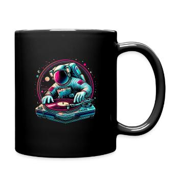 Astronaut DJ Planets DJing im Weltraum - Tasse einfarbig - Schwarz - Rechts