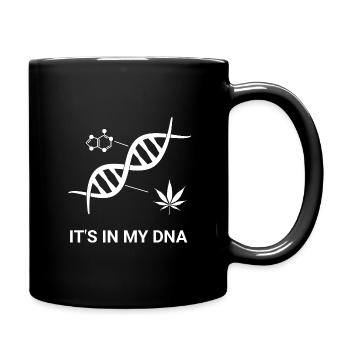 Cannabis Blatt DNA - Tasse einfarbig - Schwarz - Rechts