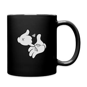 Comic Hands Diamonds - Tasse einfarbig - Schwarz - Rechts