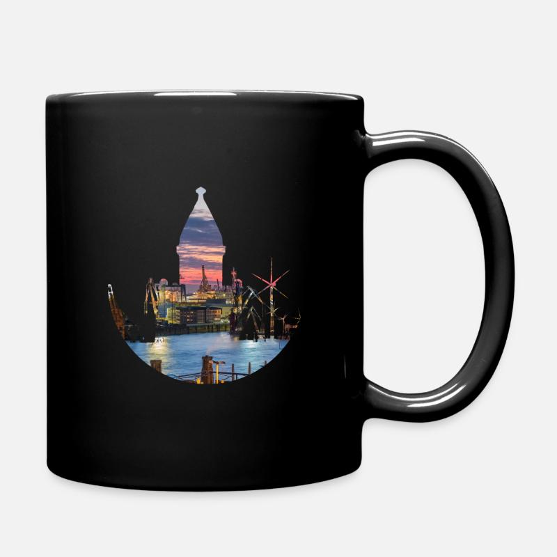 hamburg - Tasse einfarbig - Schwarz