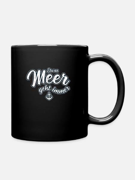 Etwas Meer geht immer - Einfach mehr Meer - Tasse einfarbig - Schwarz