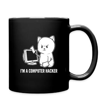 Computer Hacker Funny Computer Geek. Gift - Full Colour Mug - black - Right
