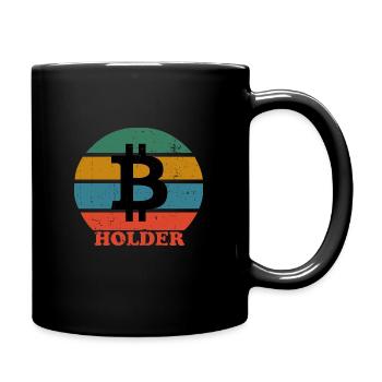 Retro Bitcoin Holder - Tasse einfarbig - Schwarz - Rechts