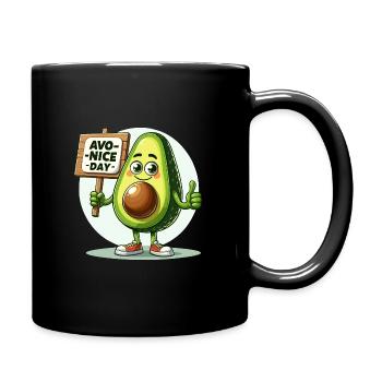 Funny and funny avocado with Avo-Nice Day - Full Colour Mug - black - Right