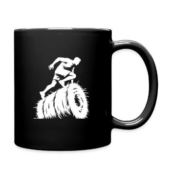 Jump over the straw abellem in the obstacle course - Full Colour Mug - black - Right