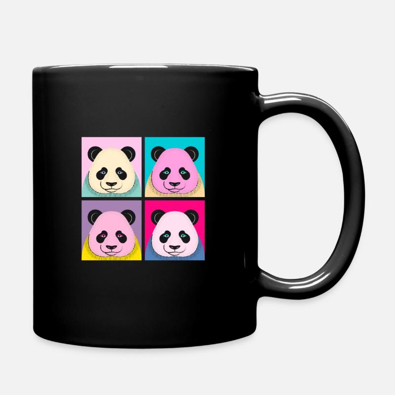 Pop Art Panda - Popart - Full Colour Mug - black