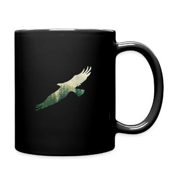 Adler in der Luft Natur Liebhaber - Tasse einfarbig - Schwarz - Rechts