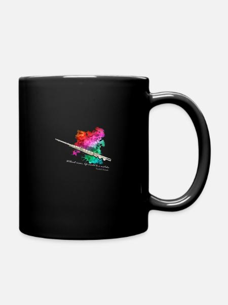 Querfloete in einer Farbexplosion - Tasse einfarbig - Schwarz