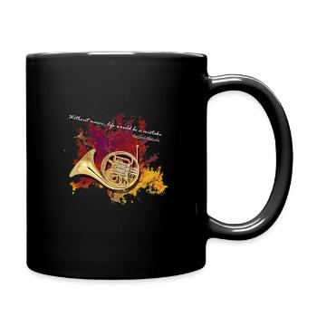 French horn horn instrument French horn - Full Colour Mug - black - Right