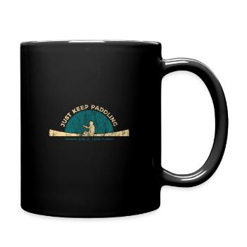 Kanu Paddel Geschenk - Tasse einfarbig - Schwarz - Rechts