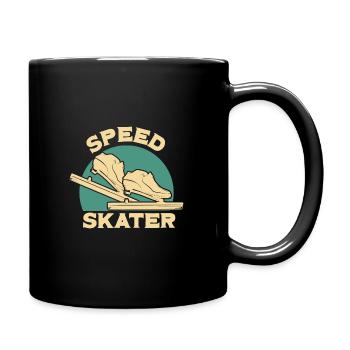 Speed skating skater designs - Full Colour Mug - black - Right