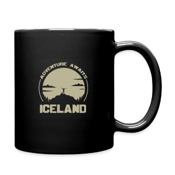 Islande île pays île cadeau - Mug uni - noir - Droite