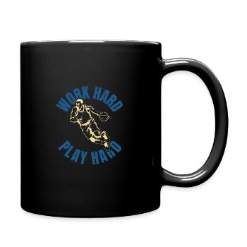 Basketball spielen hart - Tasse einfarbig - Schwarz - Rechts