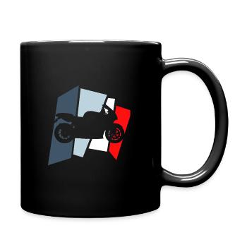 retro motorcycle racing motor - Full Colour Mug - black - Right