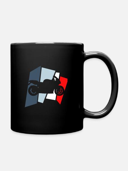 retro motorcycle racing motor - Full Colour Mug - black