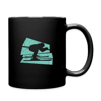 Skifahren - Tasse einfarbig - Schwarz - Rechts