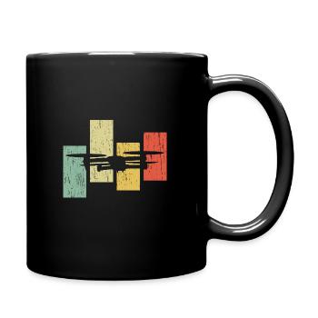 Drohnenreggae bunt - Tasse einfarbig - Schwarz - Rechts