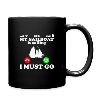 Voilier Voile - Appels à je peux aller dire - Mug uni - noir - Droite