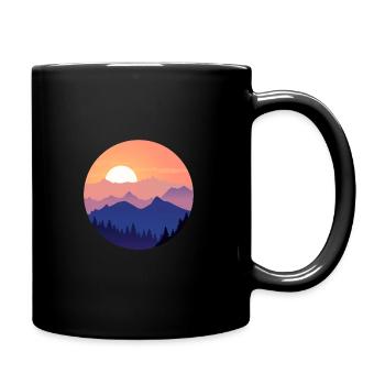 soleil ciel nature forêt montagnes en plein air - Mug uni - noir - Droite