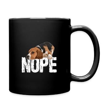 beagle hund - Tasse einfarbig - Schwarz - Rechts