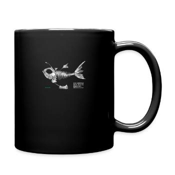 Tête de poisson en arête Meilleur pêcheur - Mug uni - noir - Droite