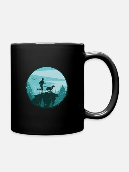 Course de canicross de cross-country avec chien Coureur de Canicross - Mug uni - noir