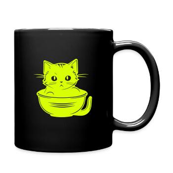 cute cat - Full Colour Mug - black - Right
