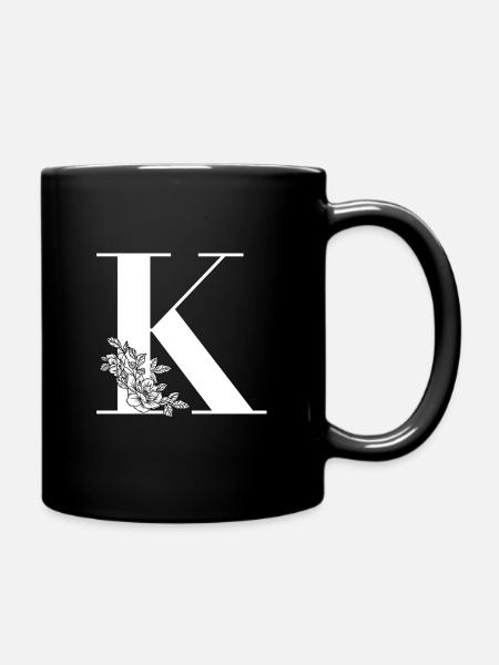 Buchstabe K - Tasse einfarbig - Schwarz