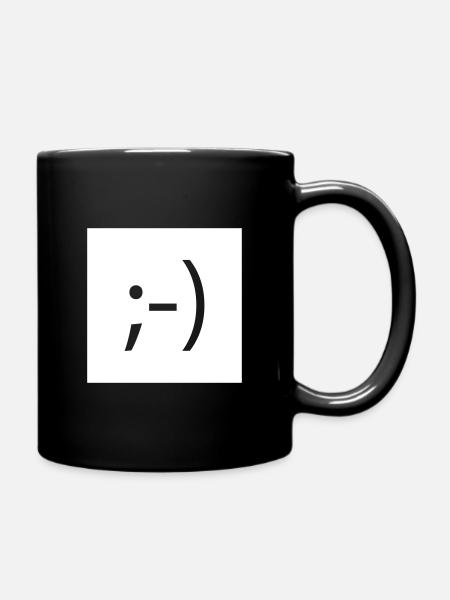 EmoTee_Wink - Full Colour Mug - black