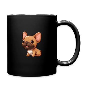 Cute little French bulldog - Full Colour Mug - black - Right