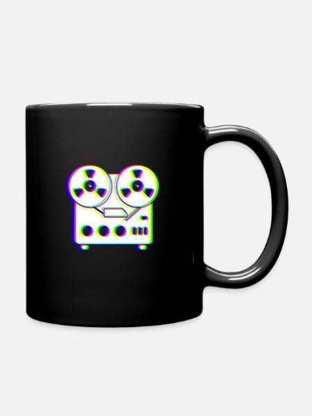 EDM Trikolor - Tonbandgerät - Glitch - Rave-Stil - Tasse einfarbig - Schwarz