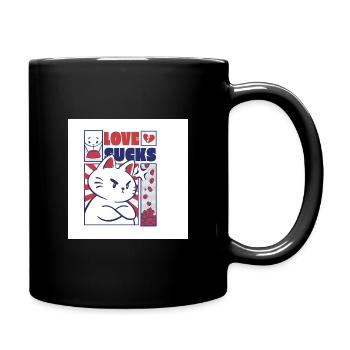 Un chat audacieux avec une déclaration d’amour sucé - Mug uni - noir - Droite