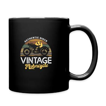 Vintage Biker Motorrad Geburtstagsgeschenk Mann - Tasse einfarbig - Schwarz - Rechts